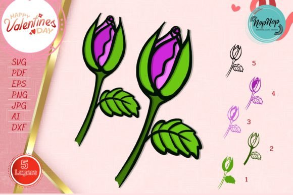 3D Rose Valentine: A 3D SVG Asset for Romantic Shapes