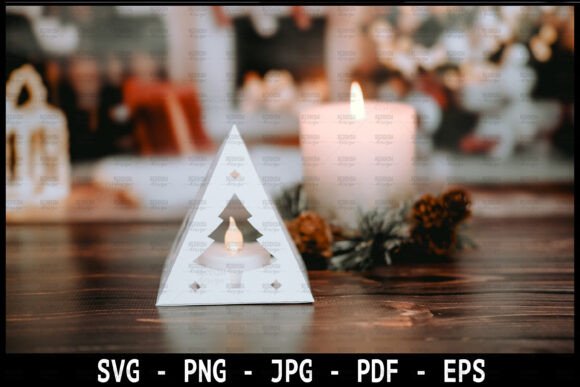 3D SVG Christmas Lantern for Editorial Design