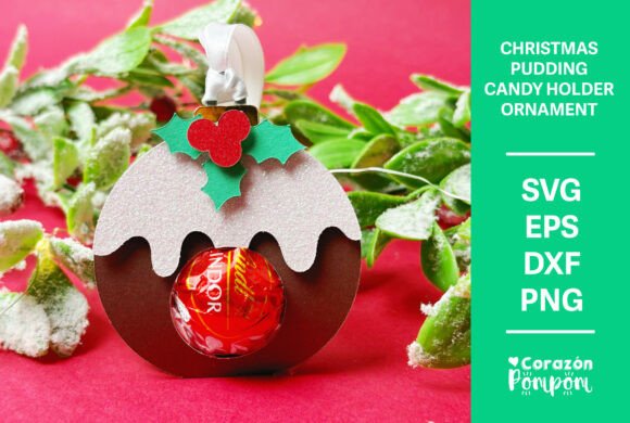 3D SVG Christmas Pudding Holder for Festive Branding