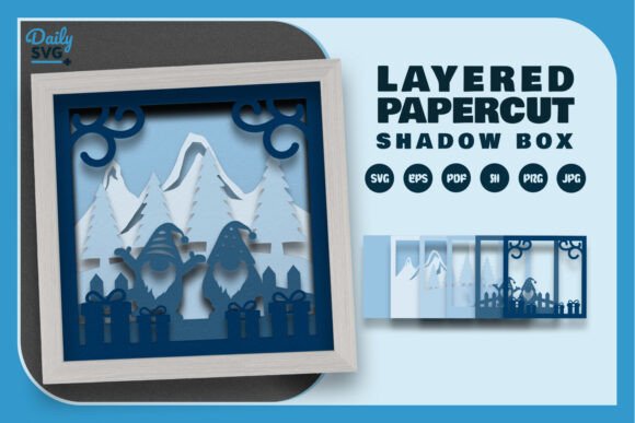 3D SVG Gnomes for Festive Shadow Boxes & Crafts