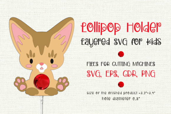 Abyssinian Cat Lollipop Holder: 3D SVG Shapes for Brands
