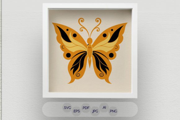 Autumn 3D SVG Butterfly for Shadow Boxes & Web