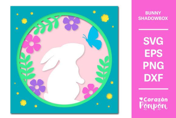 Bunny Shadowbox SVG: 3D SVG for Shadow Boxes