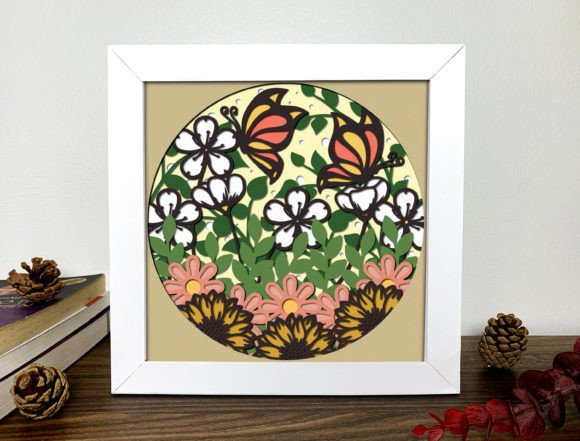Butterfly Flower 3D Shadow Box: A Floral Compositions Gem