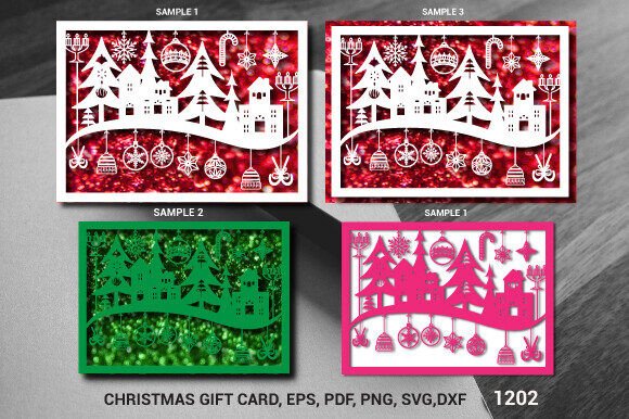 Christmas Gift Card Bundle SVG Layer1202: 3D SVG Shapes