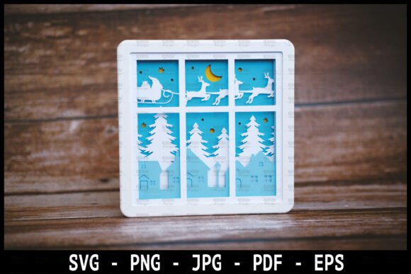 Christmas Shadow Box 6x6 Template: A 3D SVG Review