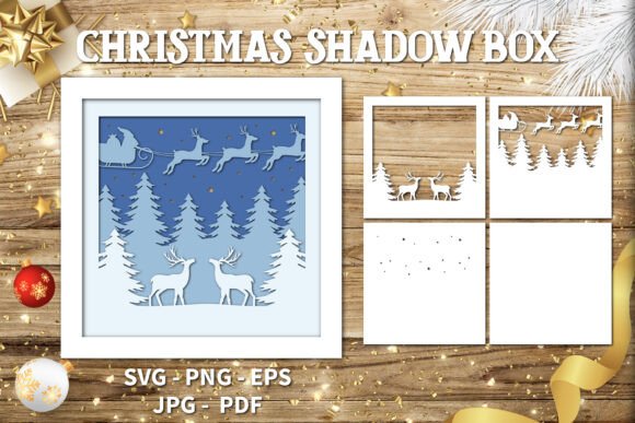 Christmas Shadow Box, Winter SVG: 3D Depth for Shadow Boxes