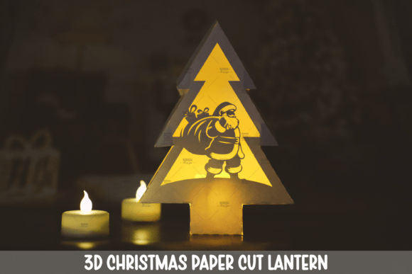 Christmas Tree Lantern 3D SVG for Holiday Crafts