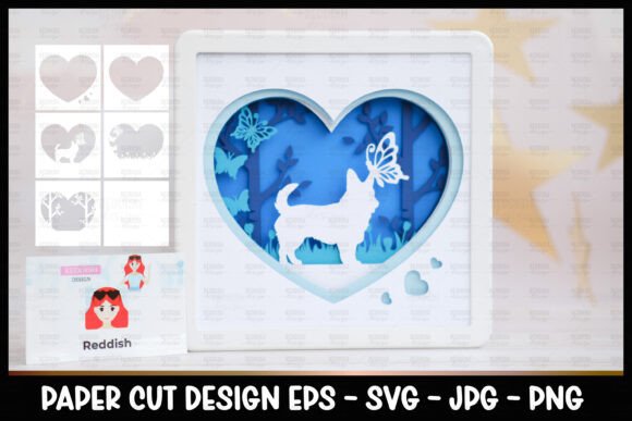 Corgi Dog Shadow Box: 3D SVG for Pet Shadow Boxes