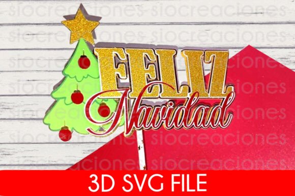 Feliz Navidad Caketopper: A 3D SVG Christmas Asset Review