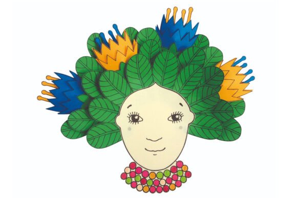 Forest-head Girl: 3D SVG for Kids Crafts