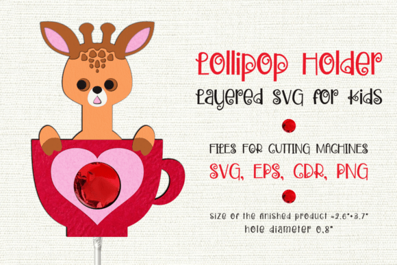 Giraffe in a Cup Lollipop Holder: A 3D SVG for Shapes