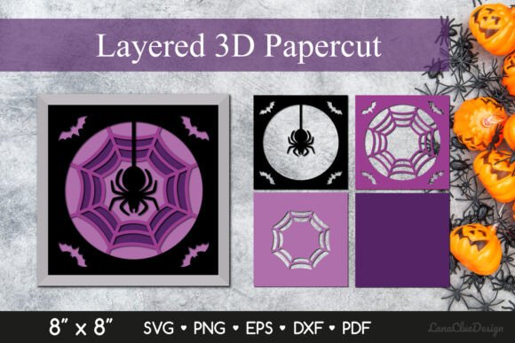 Halloween Spider 3D SVG for Shadow Boxes & Branding