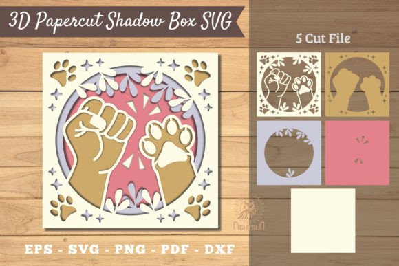 Hand Paw 3D Papercut Shadow Box SVG 1 Review