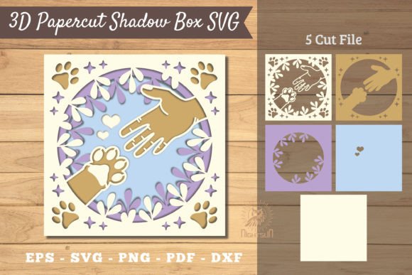 Hand Paw 3D Papercut Shadow Box SVG 9 Review