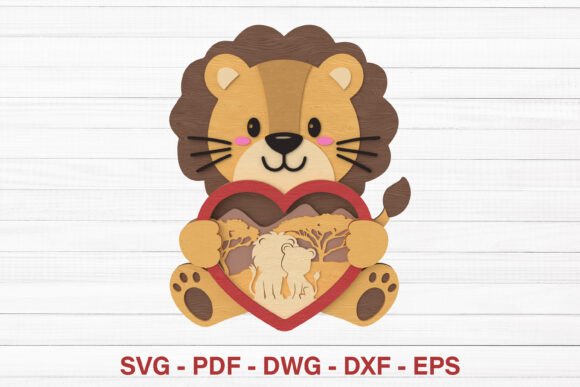 Lion Love 3D SVG Shapes for Bold Branding