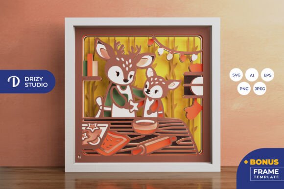 Mama Deer and Fawn 3D Layered Paper Cut Review
