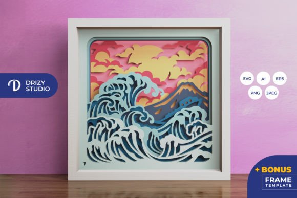 Ocean Waves 3D Shadow Box: A Seller's 3D SVG Review