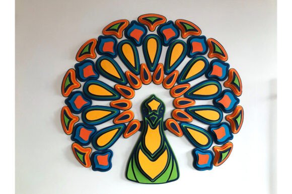 Peacock Wall Decor: A 3D SVG for Other Branding