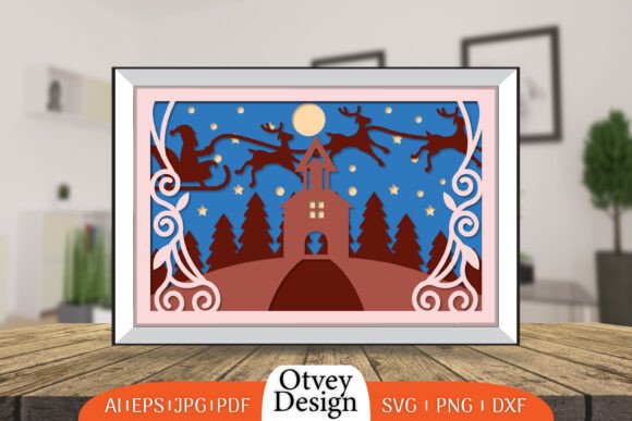 Review: Christmas Santa Sleigh 3D SVG for Shadow Boxes