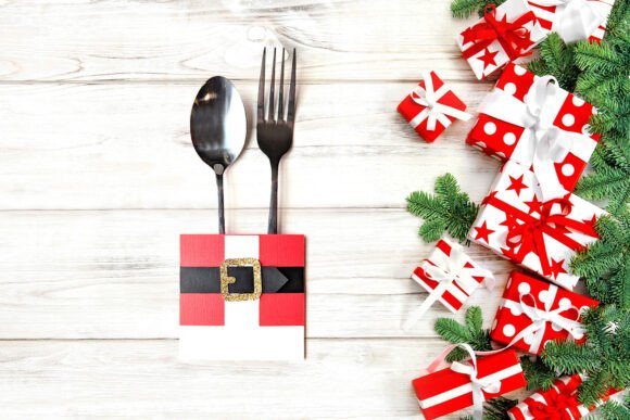 Santa Suit Silverware Sleeve SVG: A 3D SVG Christmas Gem
