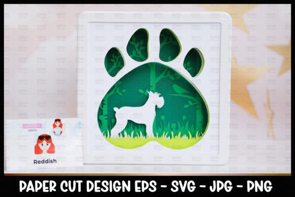 Schnauzer Shadow Box: 3D SVG for Shadow Boxes