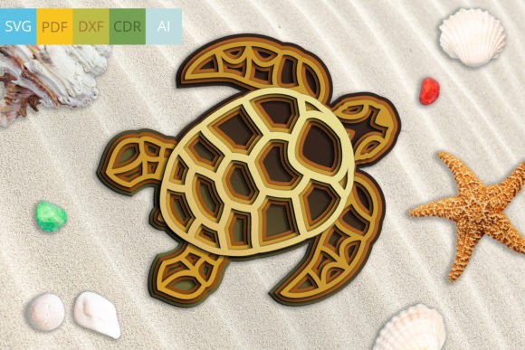 Sea Turtle SVG: Laser Cutting Ornaments & Branding